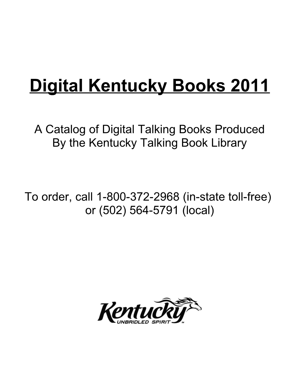 Digital Kentucky Books 2011