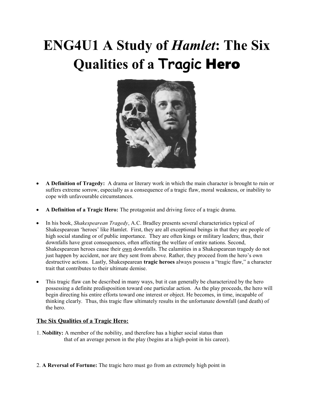 Qualities of a Tragic Hero