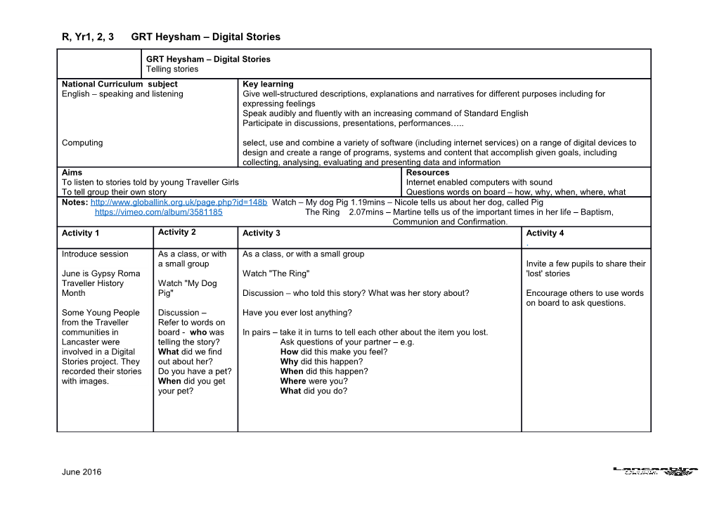 R, Yr1, 2, 3 GRT Heysham Digital Stories