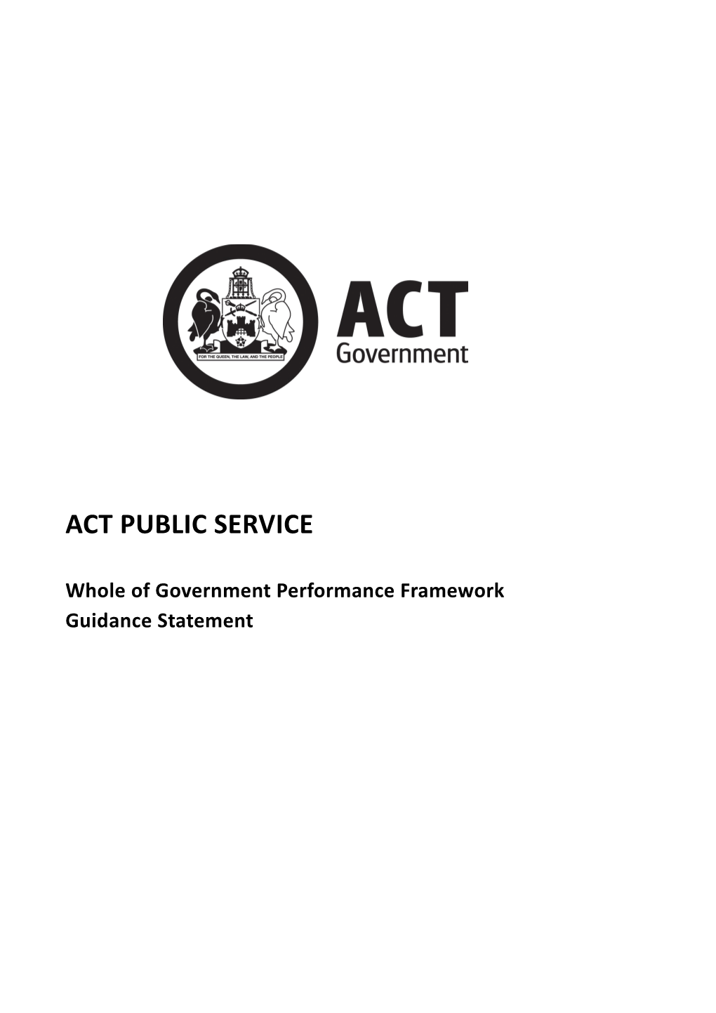 Whole of Government Performance Management Guidance Statement