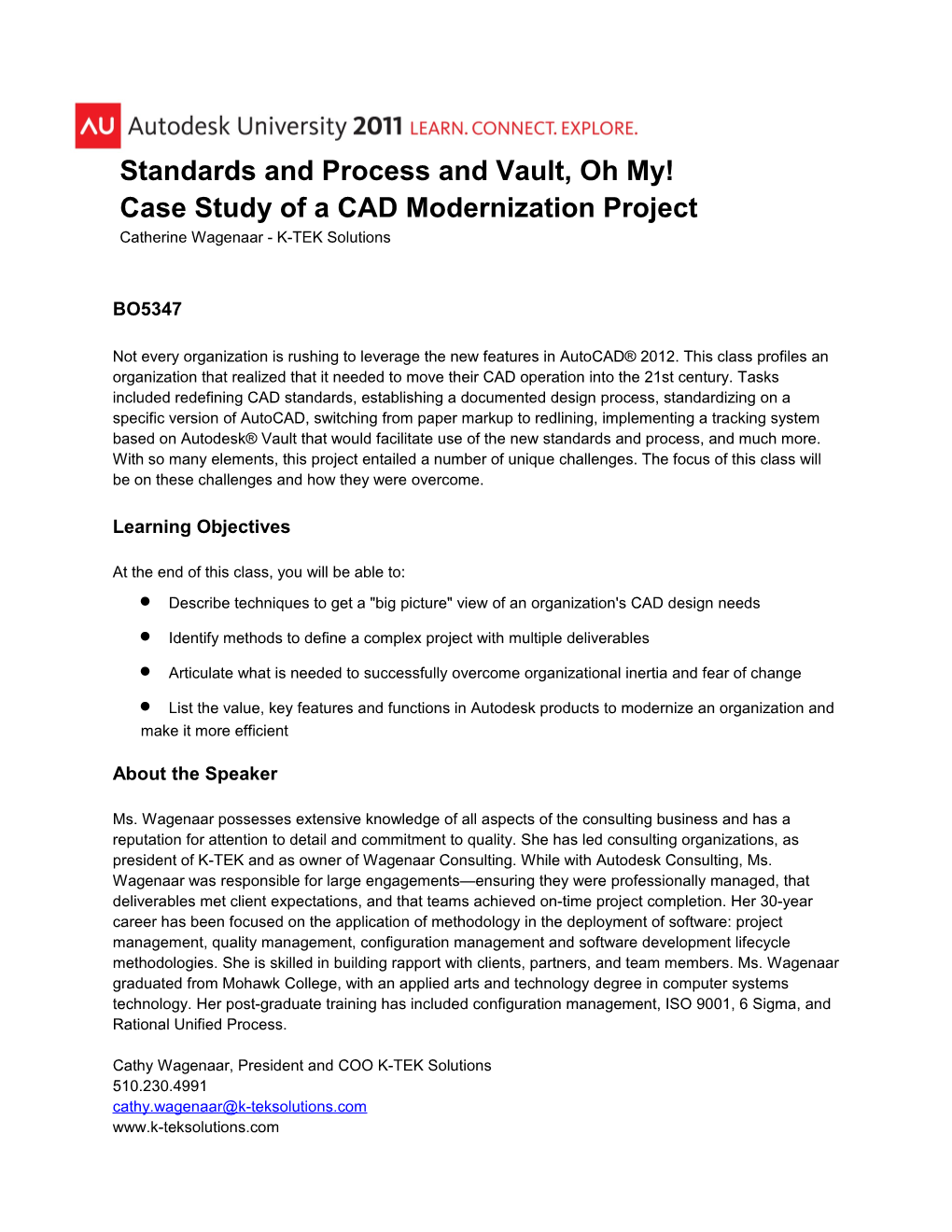 Standards and Process and Vault, Oh My!