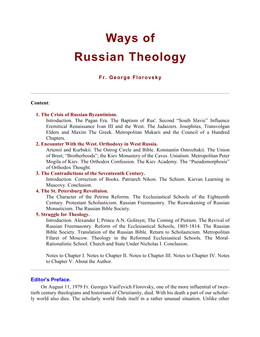 1. the Crisis of Russian Byzantinism