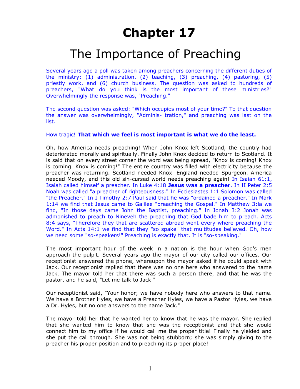 The Importance of Preaching