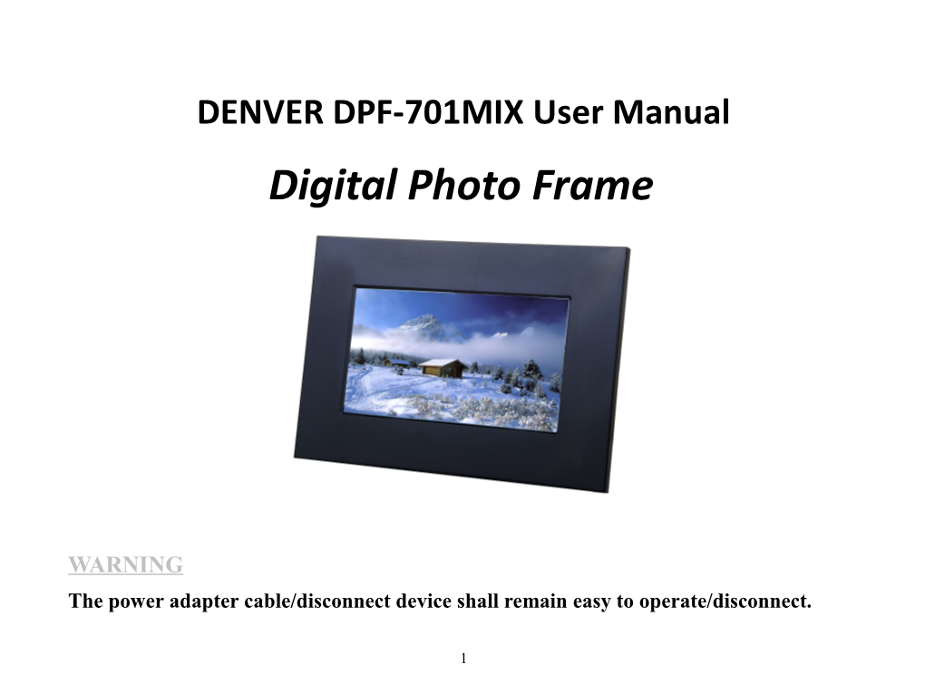 DENVER DPF-701Mixuser Manual