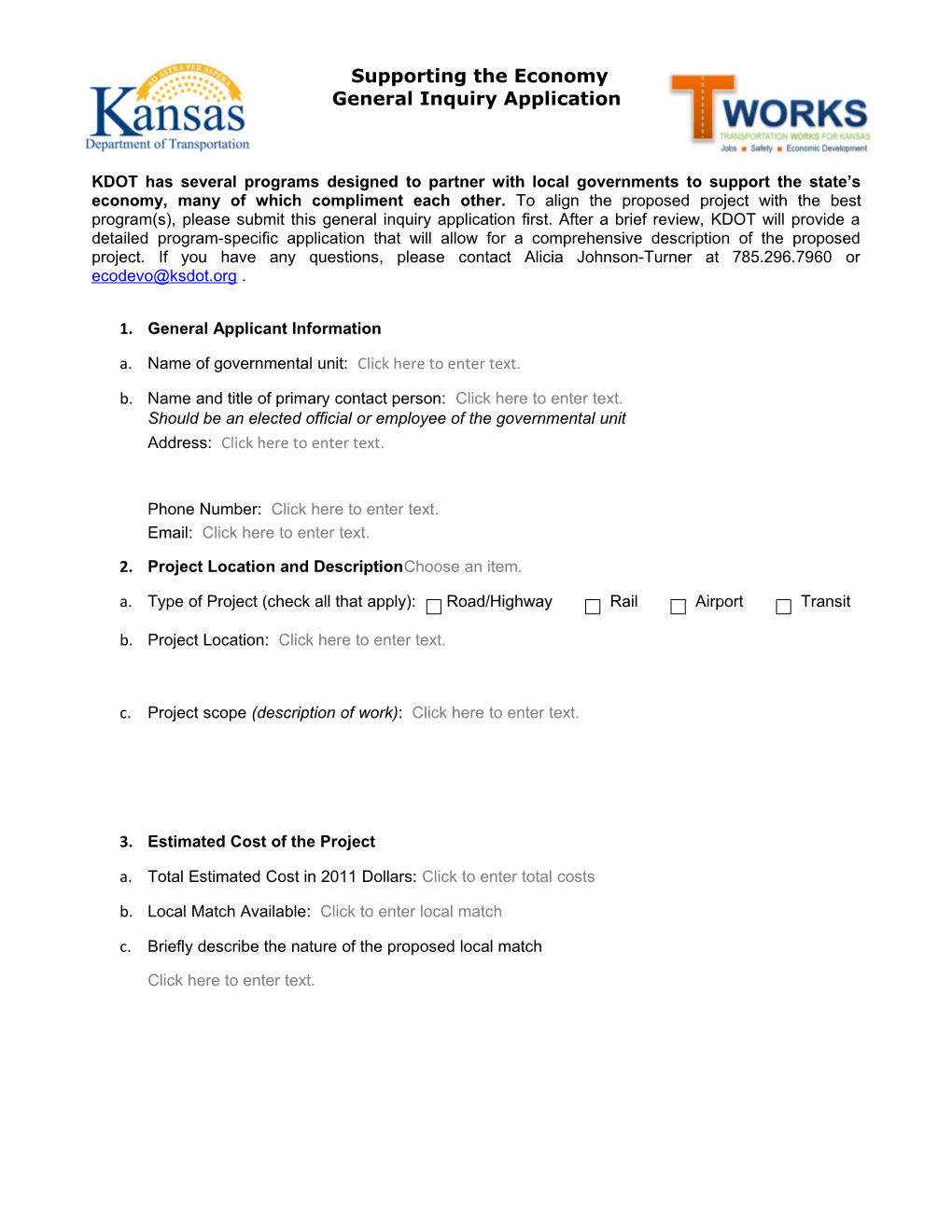 General Inquiry Application