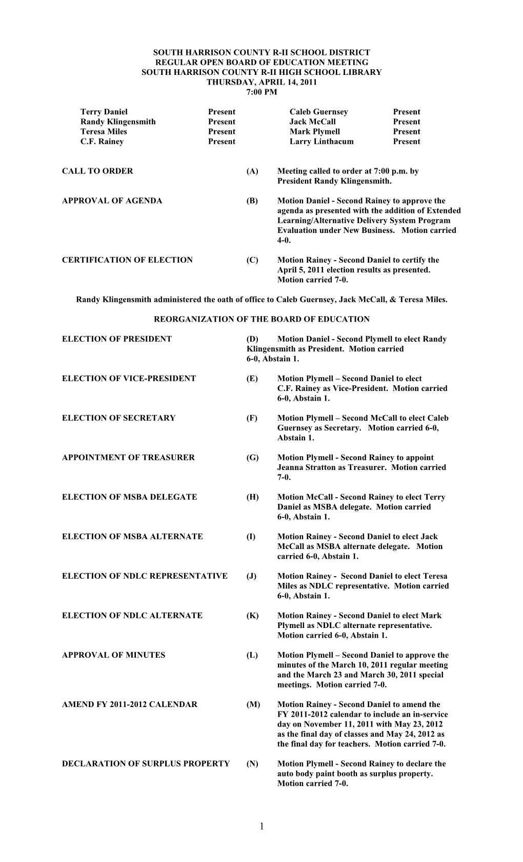 South Harrison County R-Ii School District