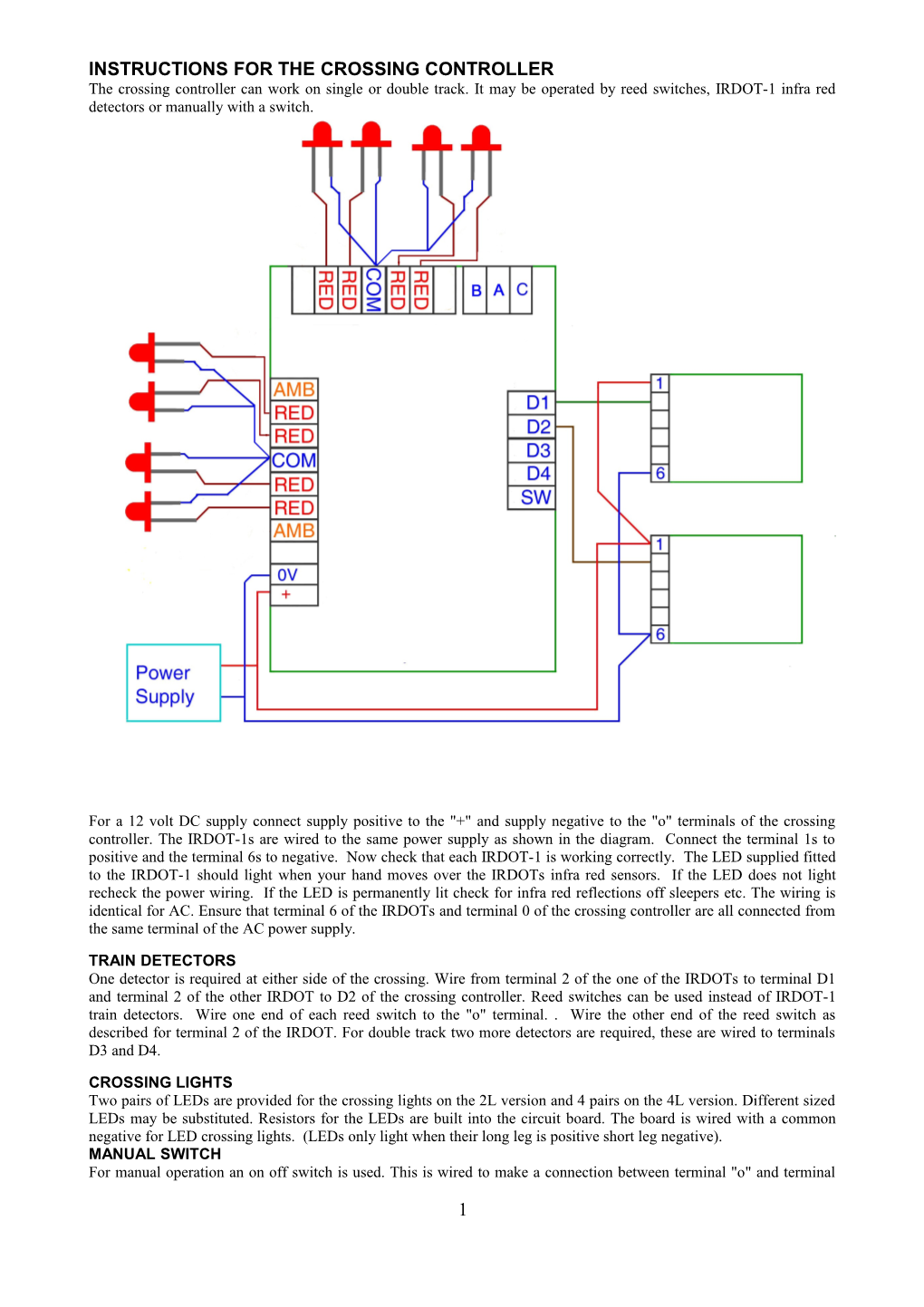 Instructions for the Crossing Controller