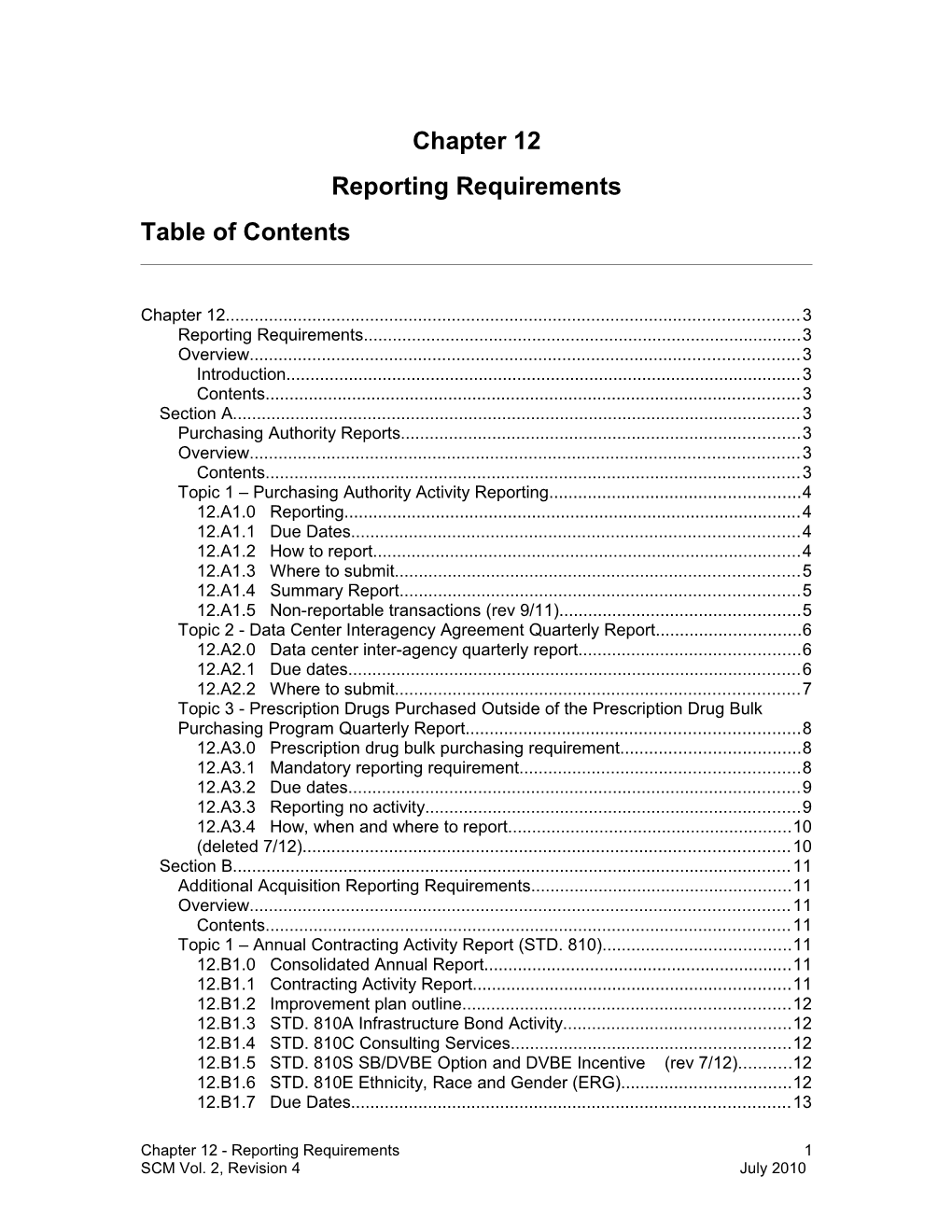 Section a - Purchasing Authority Reports