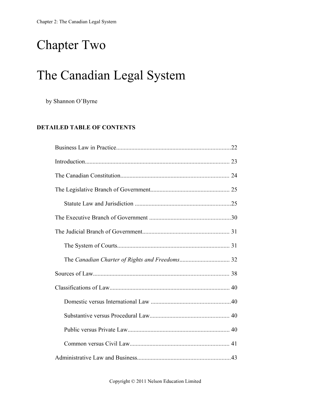 The Canadian Legal System