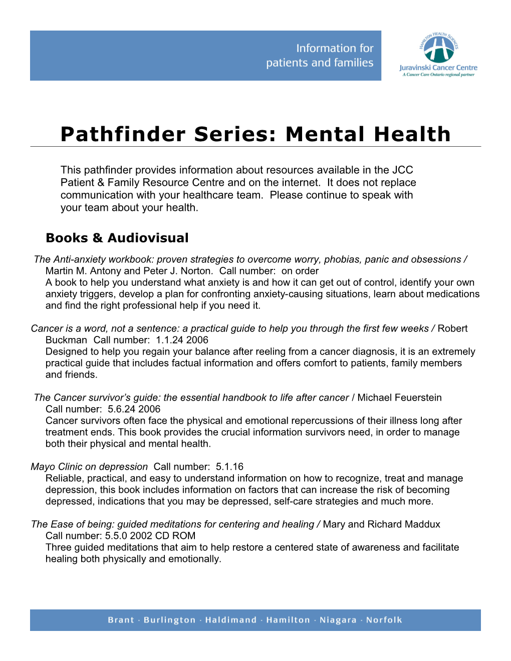 Pathfinder Series: Mental Health