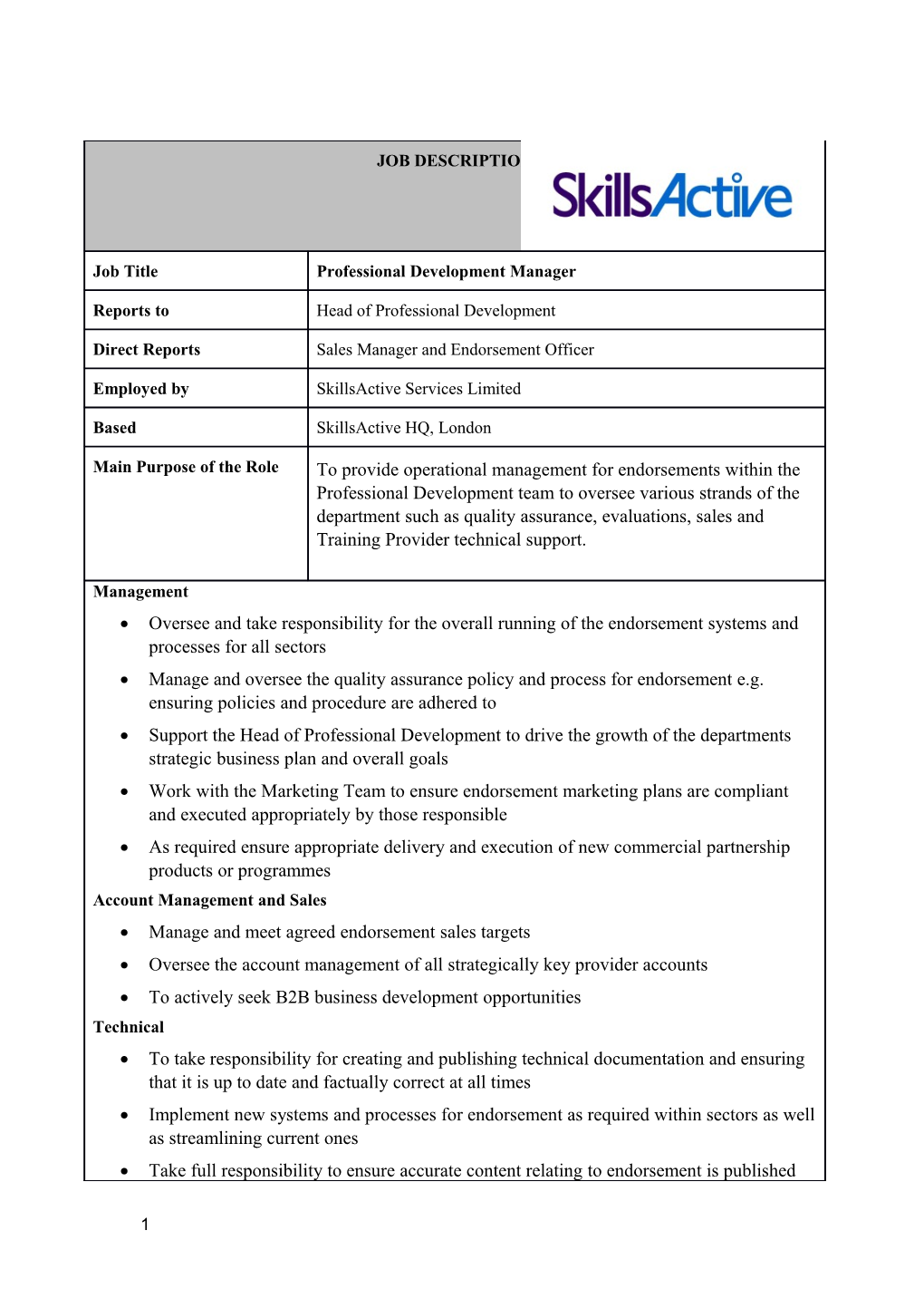 Account Management and Sales