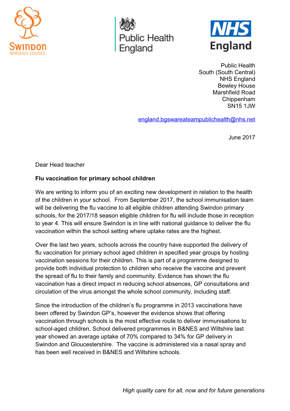 Swindon Flu-Headteachers Letter Final June 2017