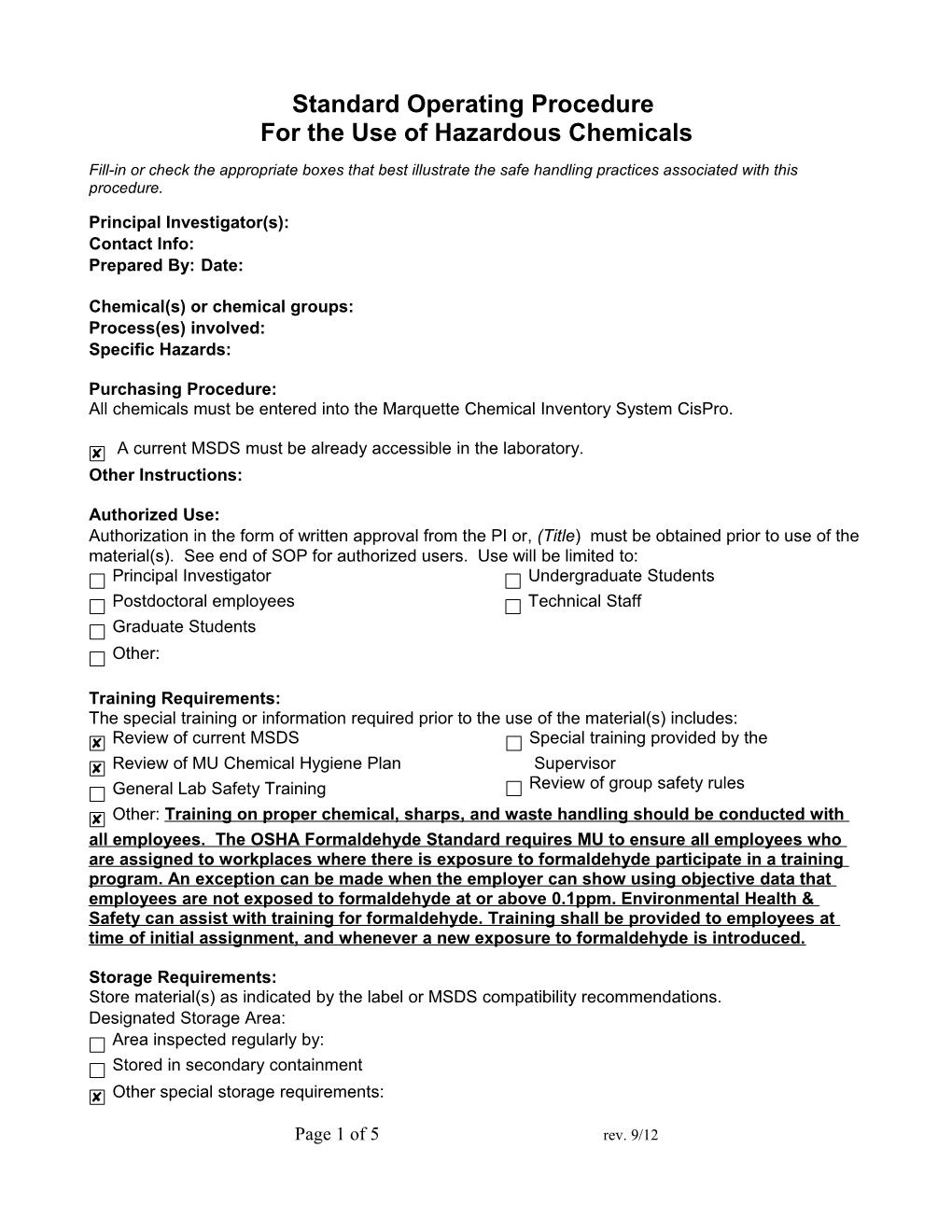 Investigation Involving the Use of Hazardous Materials