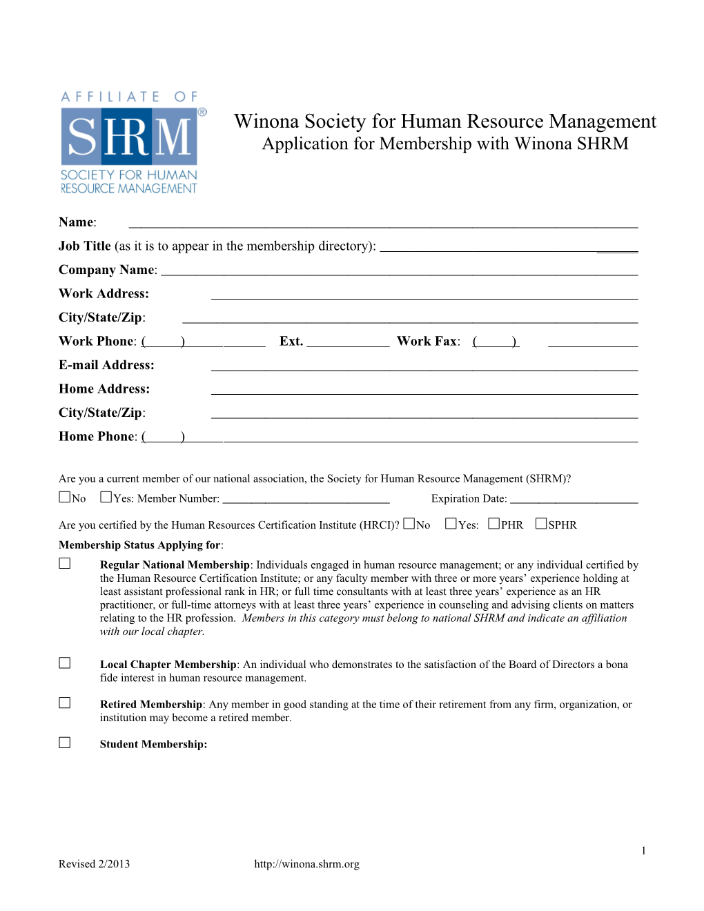 Winona Society for Human Resource Management