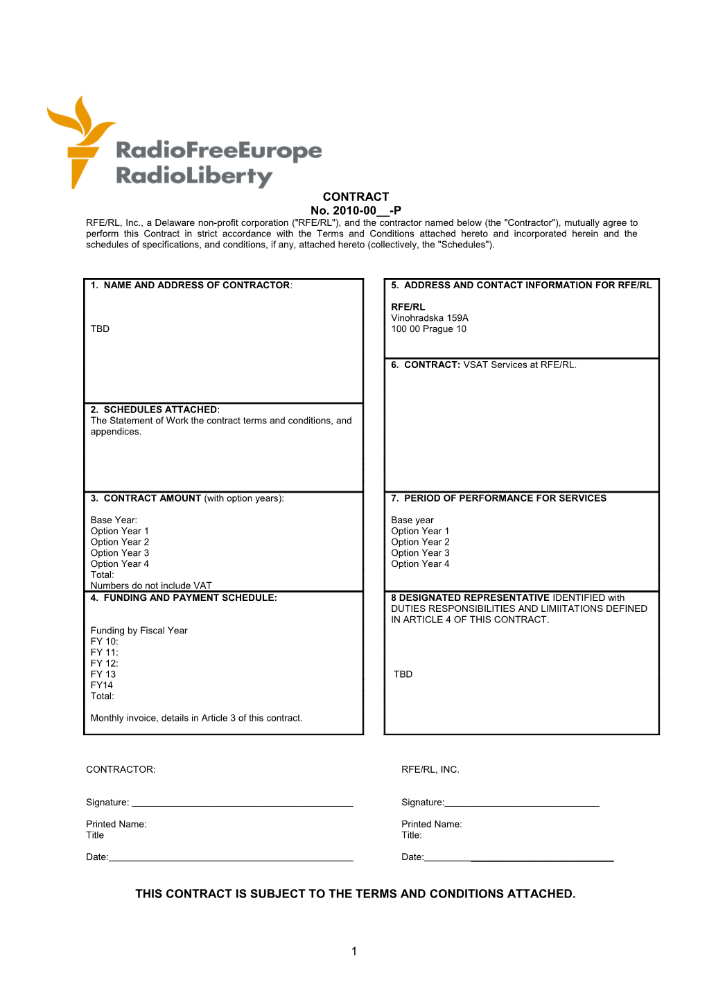 Request for Proposal No. 2010-001