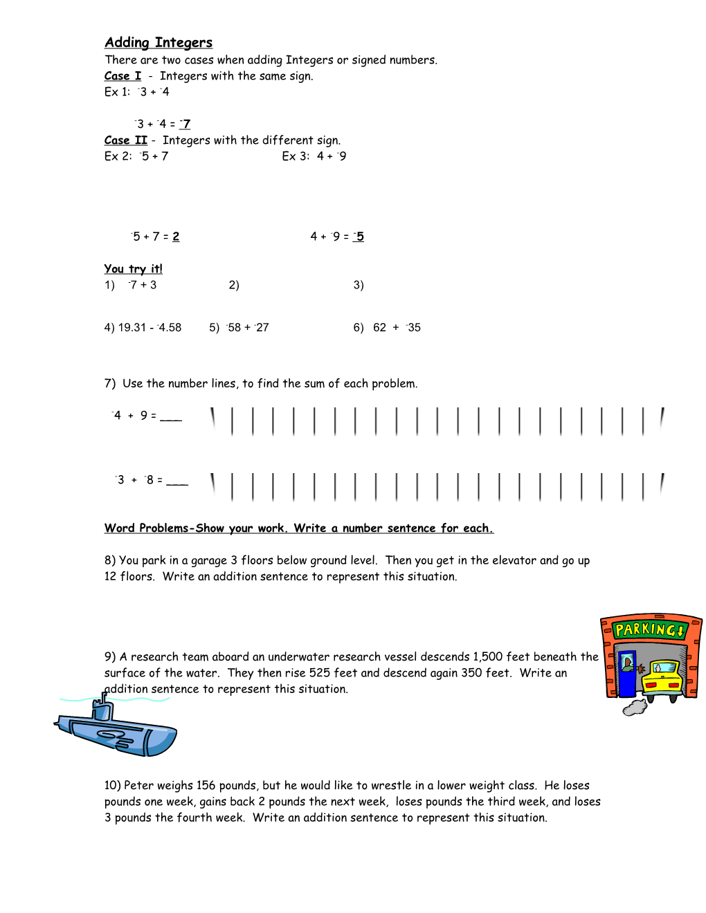 There Are Two Cases When Adding Integers Or Signed Numbers