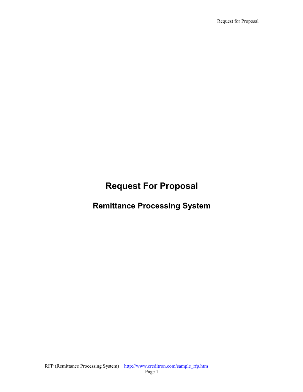 Remittance RFP Template
