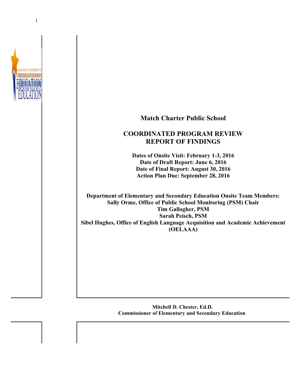 MATCH Charter School CPR Final Report 2016