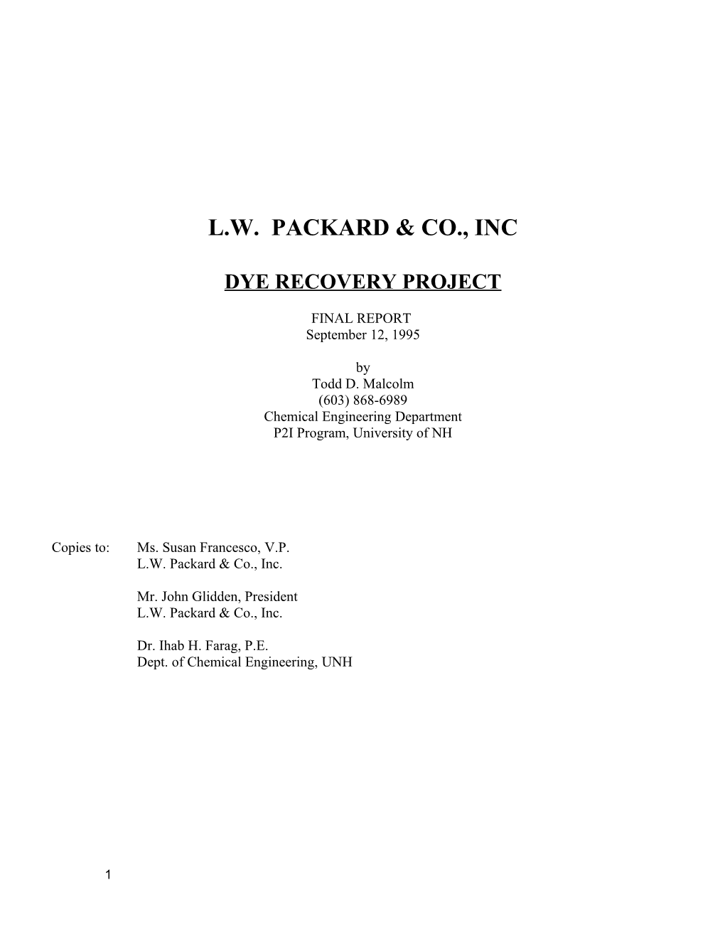 L.W. Packard & Co., Inc