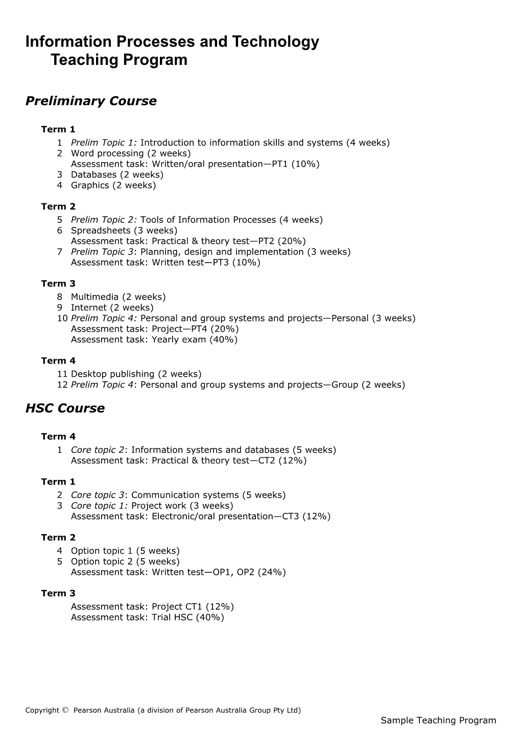 Information Processes and Technologyteaching Program