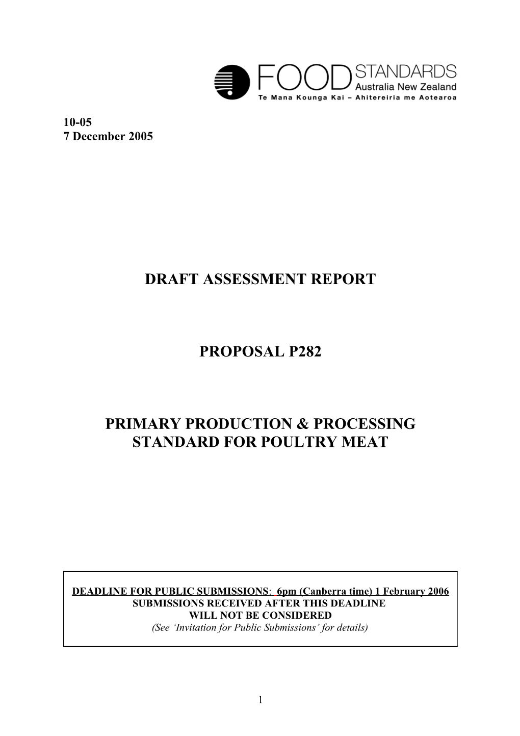 Primary Production & Processing Standard for Poultry Meat