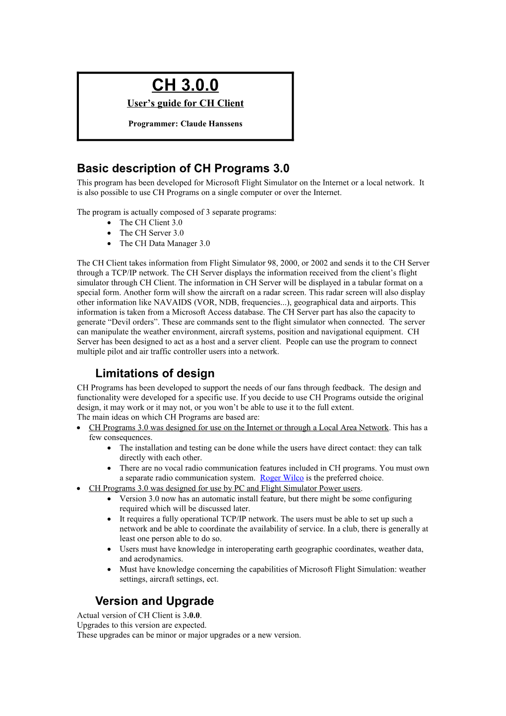 User S Guide for CH Client