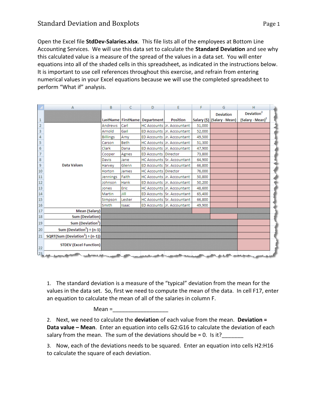 Standard Deviation and Boxplotspage1