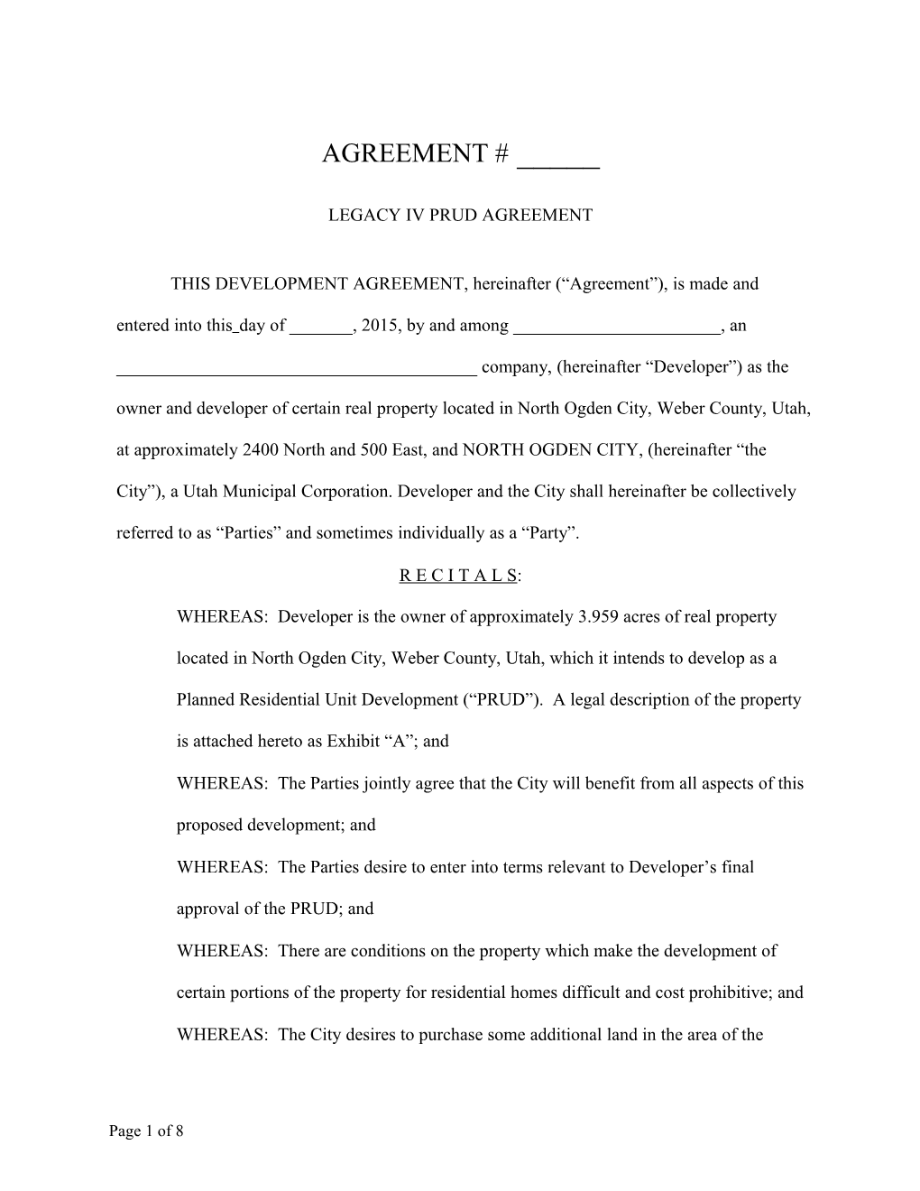 Third Draft) Development Agreement (A0660915