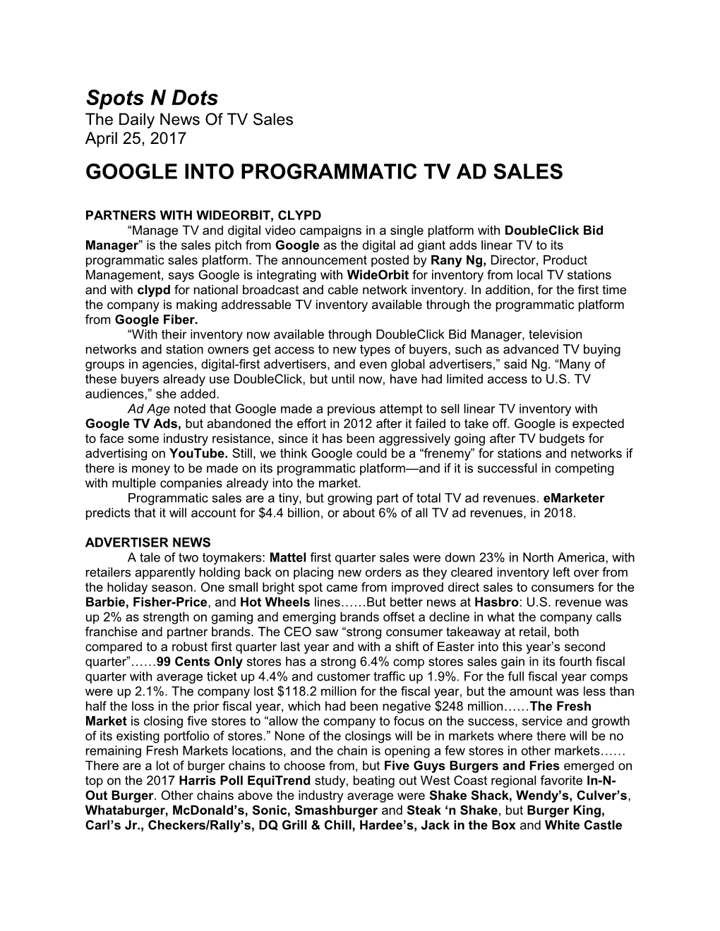 Google Into Programmatic Tv Ad Sales
