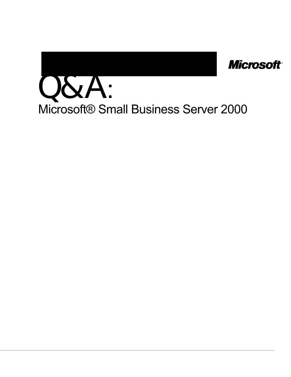 Small Business Server 2000 General FAQ