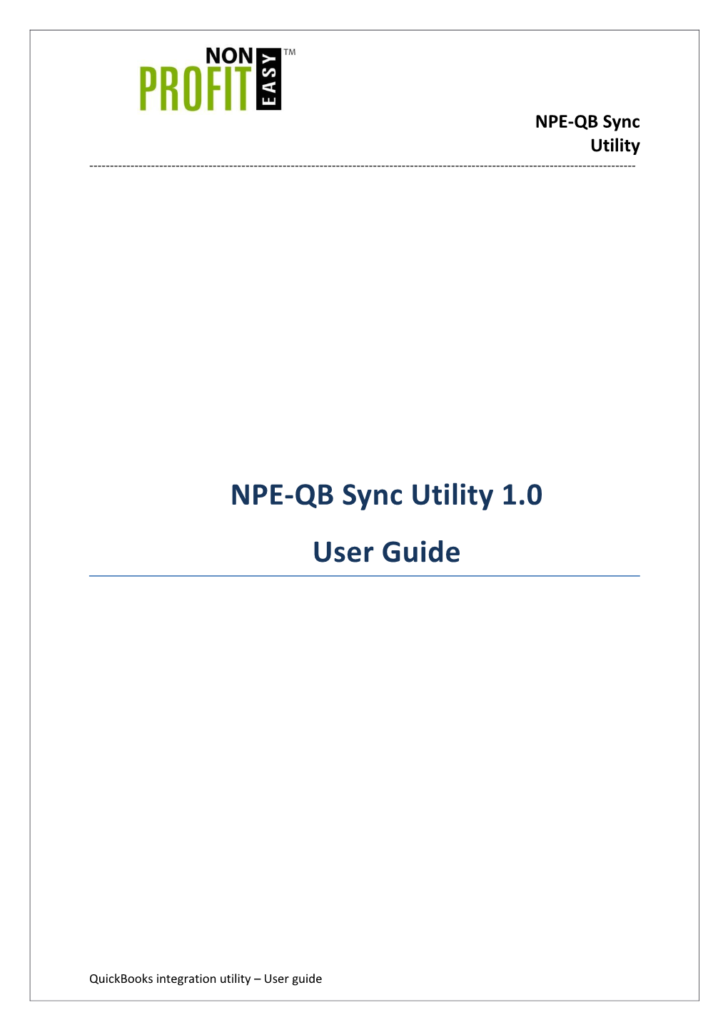 NPE-QB Sync Utility 1.0