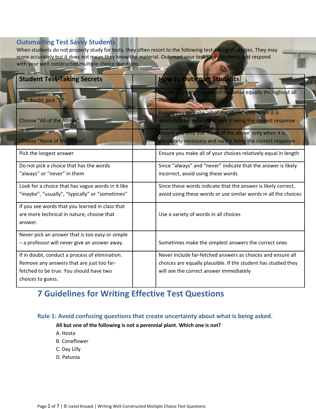 Chapter 13: Writing Well-Constructed Test Questions