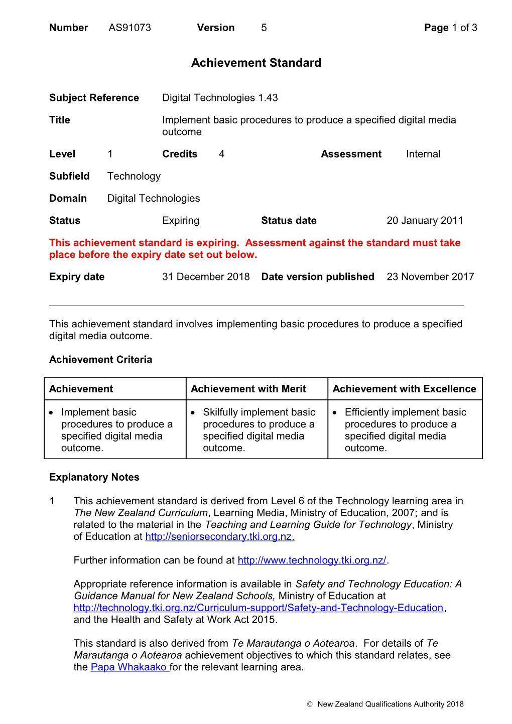 91073 Implement Basic Procedures to Produce a Specified Digital Media Outcome