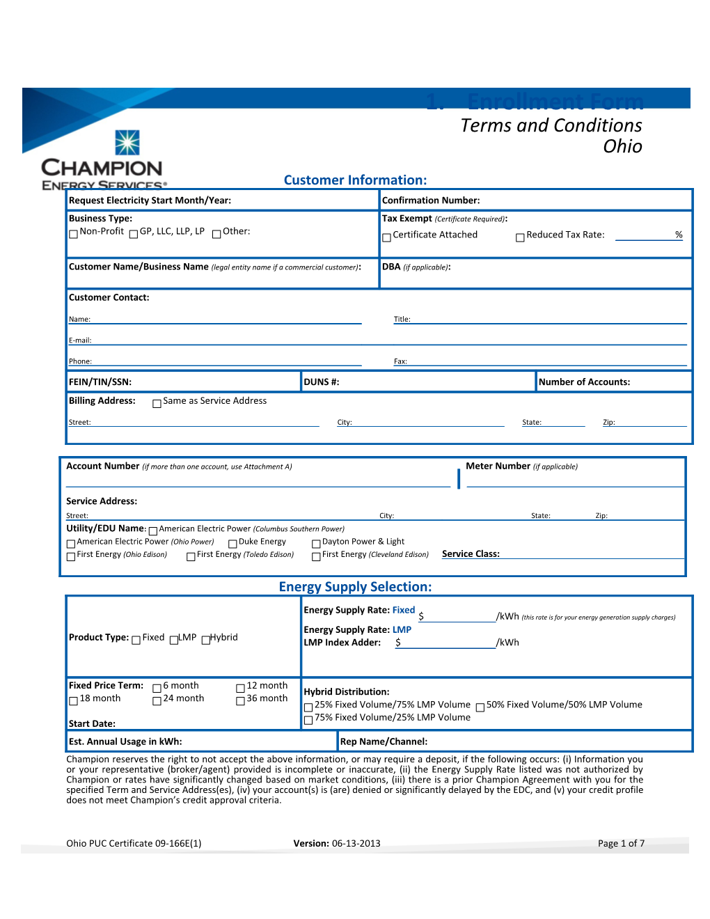 Enrollment Form