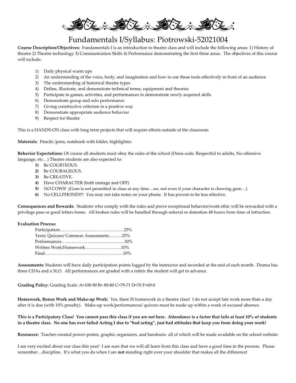 Fundamentalsi/Syllabus: Piotrowski-52021004