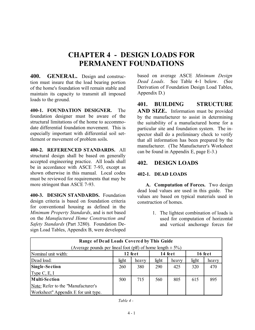 Chapter 4 - Design Loads for Permanent Foundations