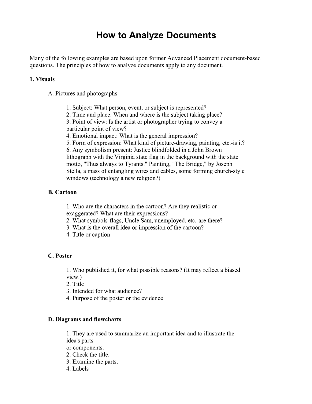 How to Analyze Documents