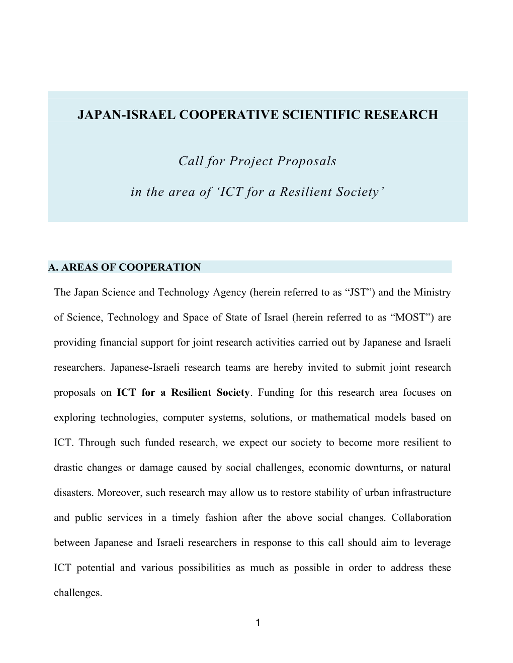 Call for Proposals-Japan-Israel 2016
