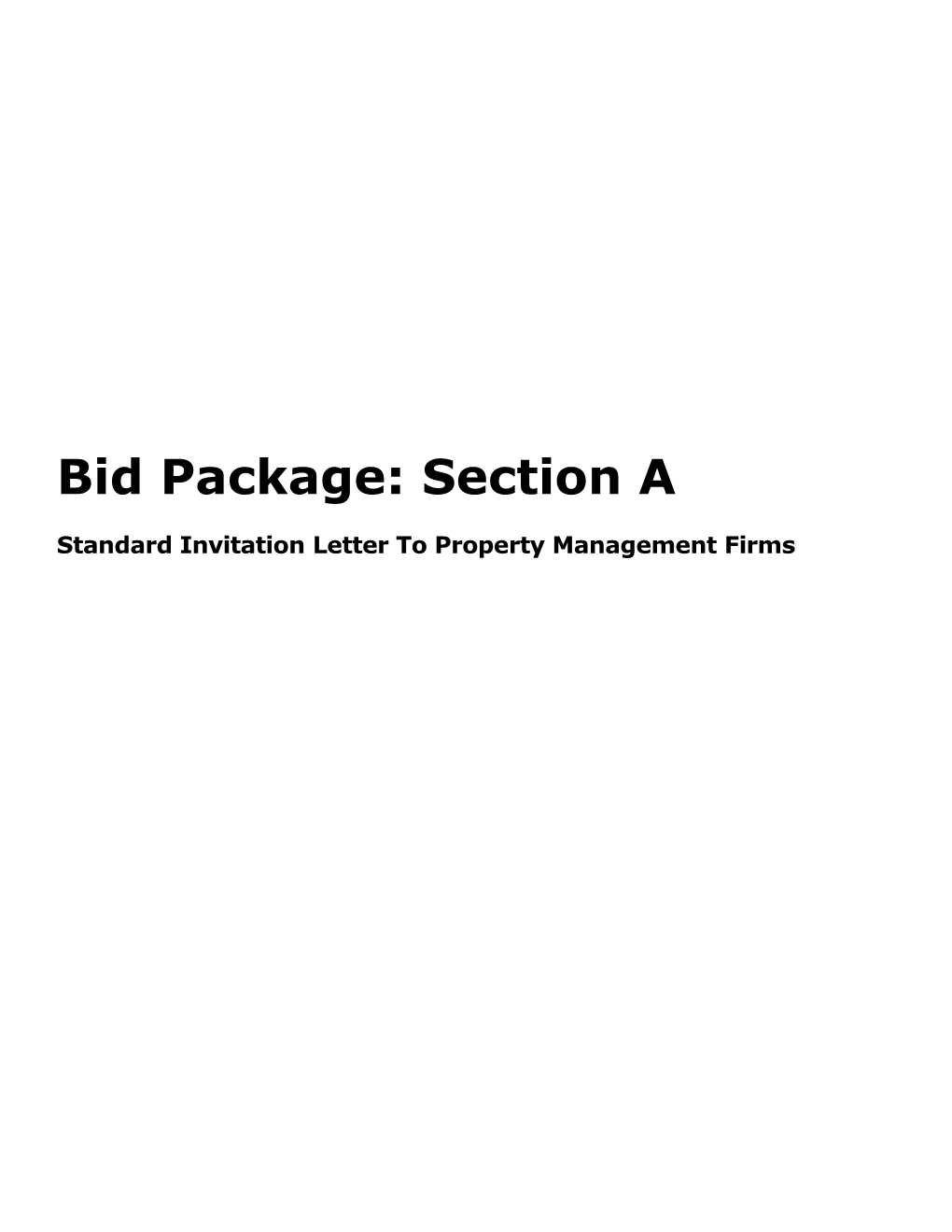 Standard Invitation Letter to Property Management Firms