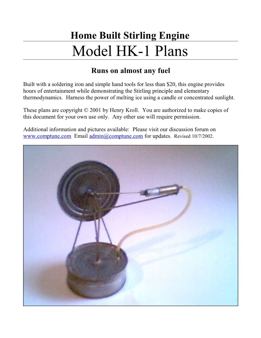 Home Built Stirling Engine