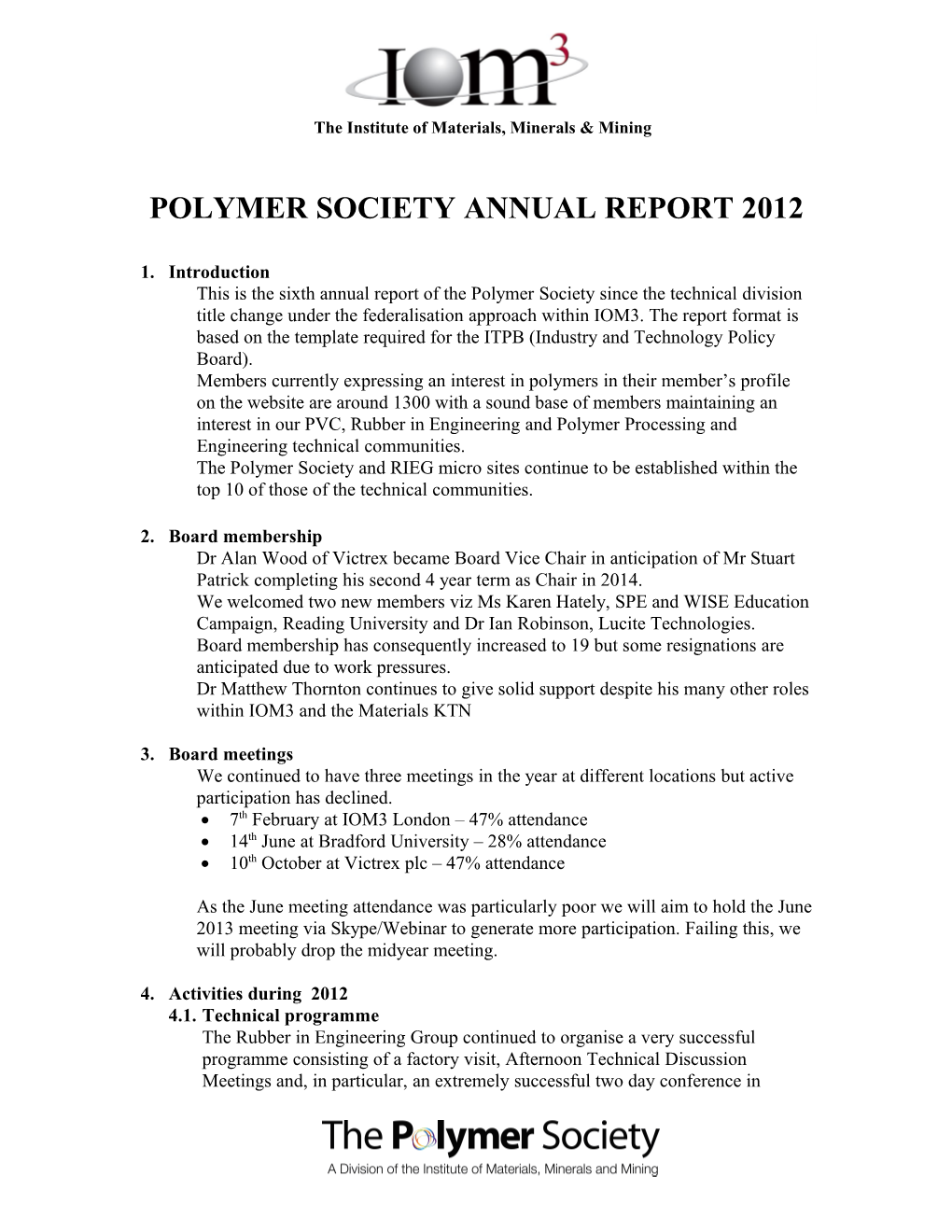 Polymer Society Annual Report 2012