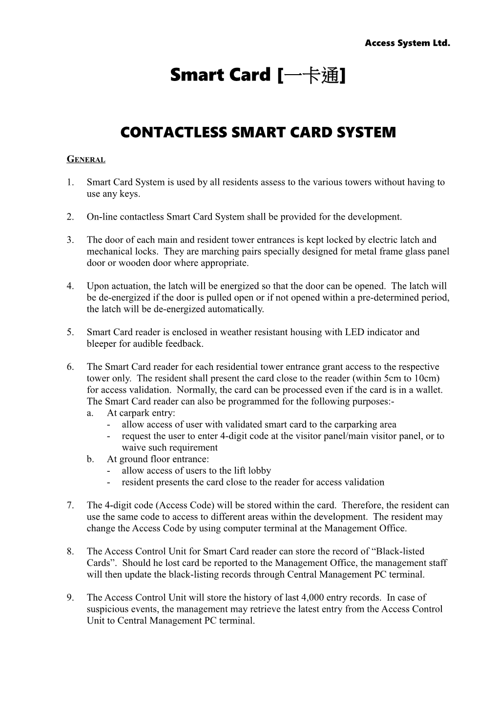 Contactless Smart Card System