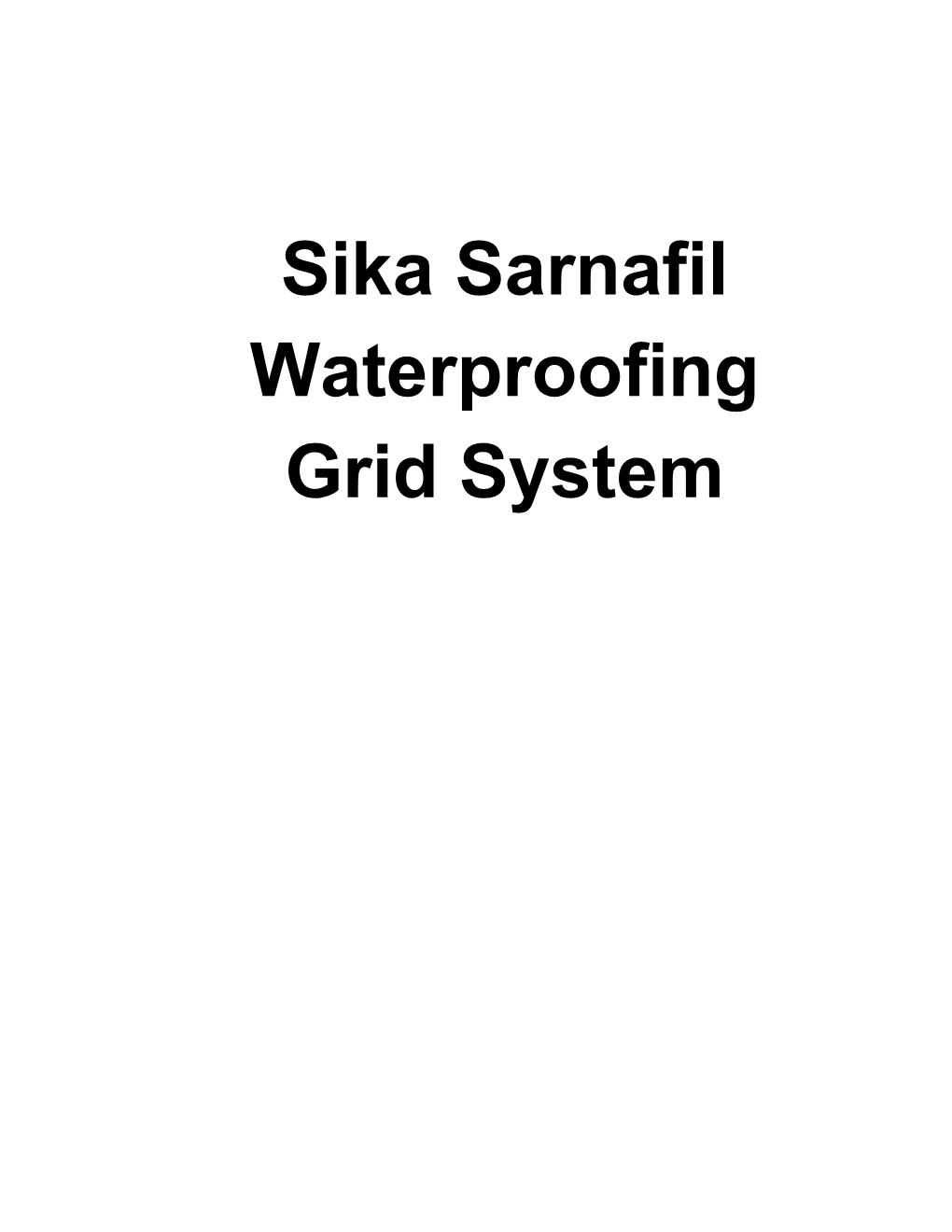 Sarnafil Guide Specification System 3000