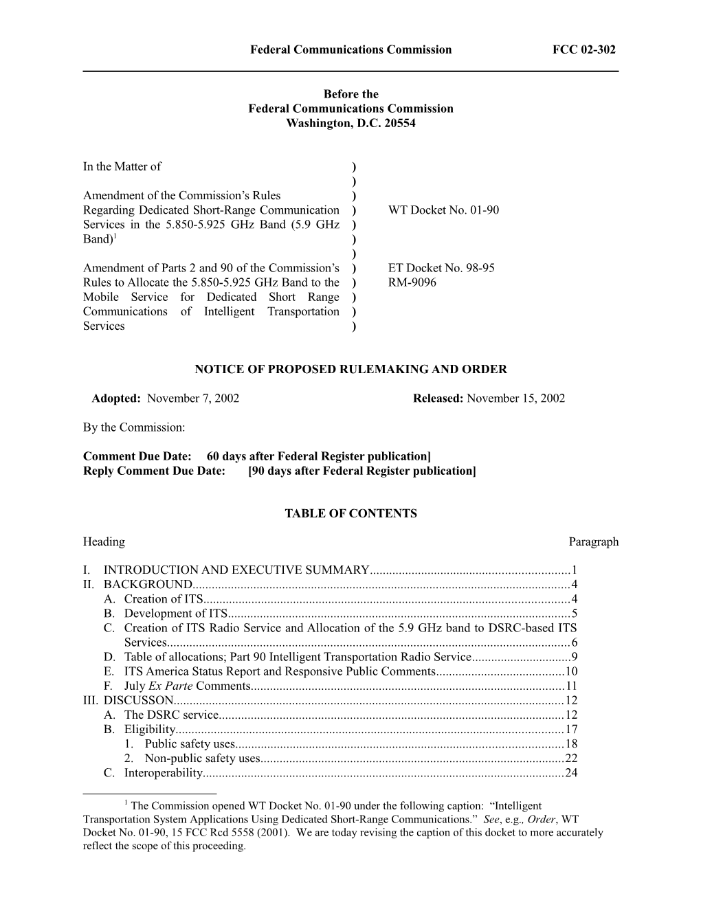 Federal Communications Commissionfcc 02-302