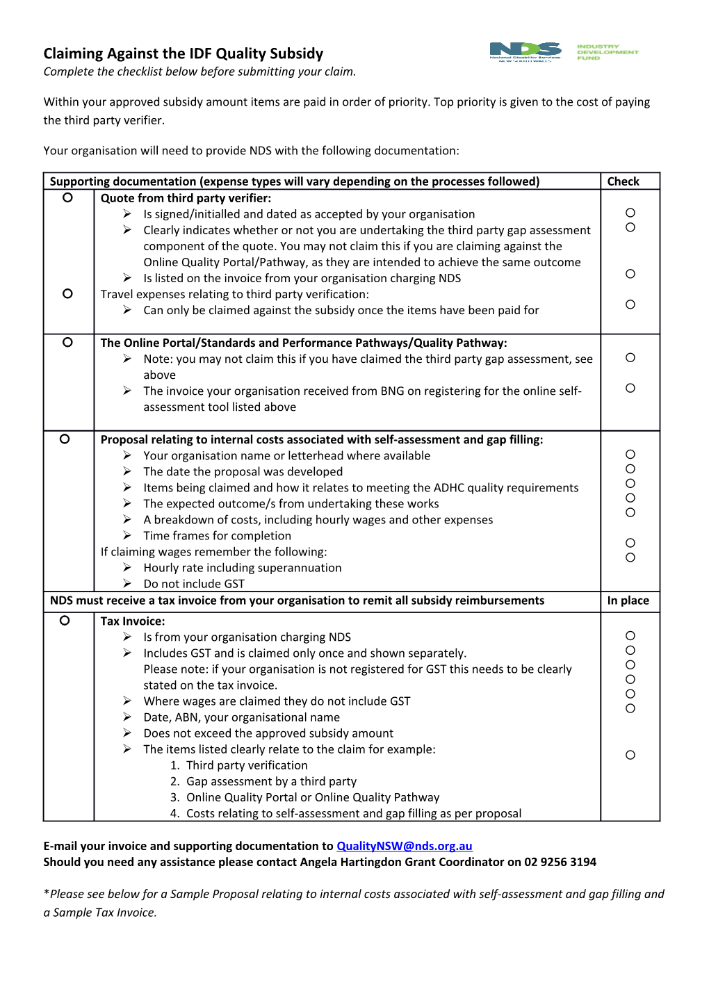 Complete the Checklist Below Before Submitting Your Claim