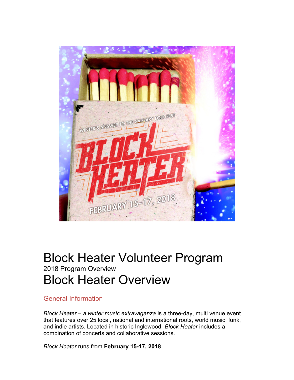 Block Heater Volunteer Program