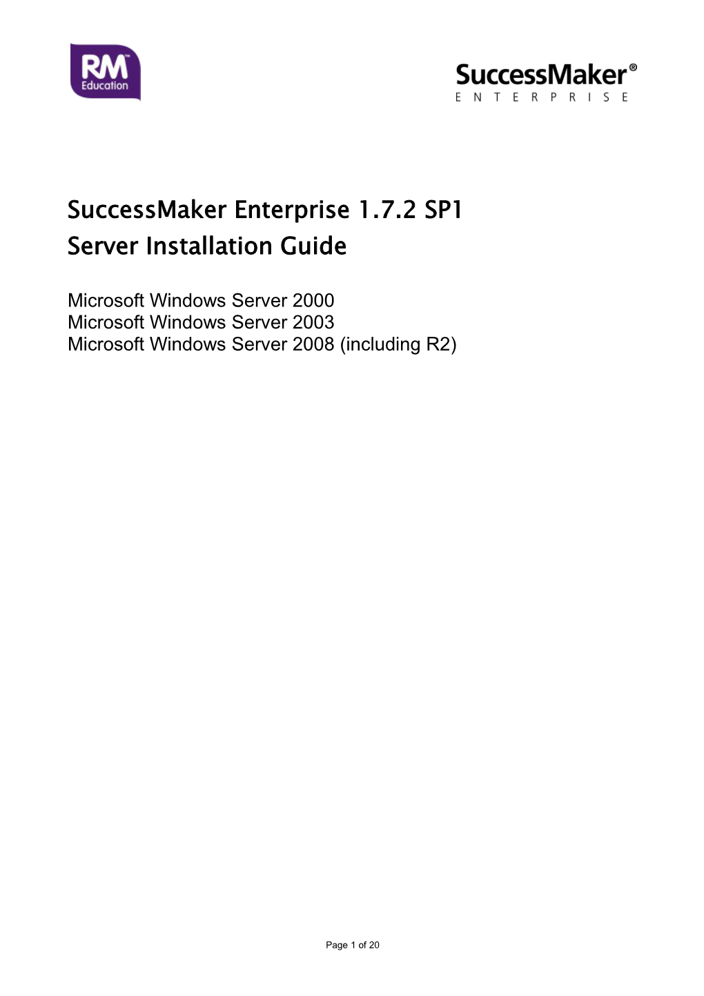 Successmaker Enterprise 1.7.2 SP1