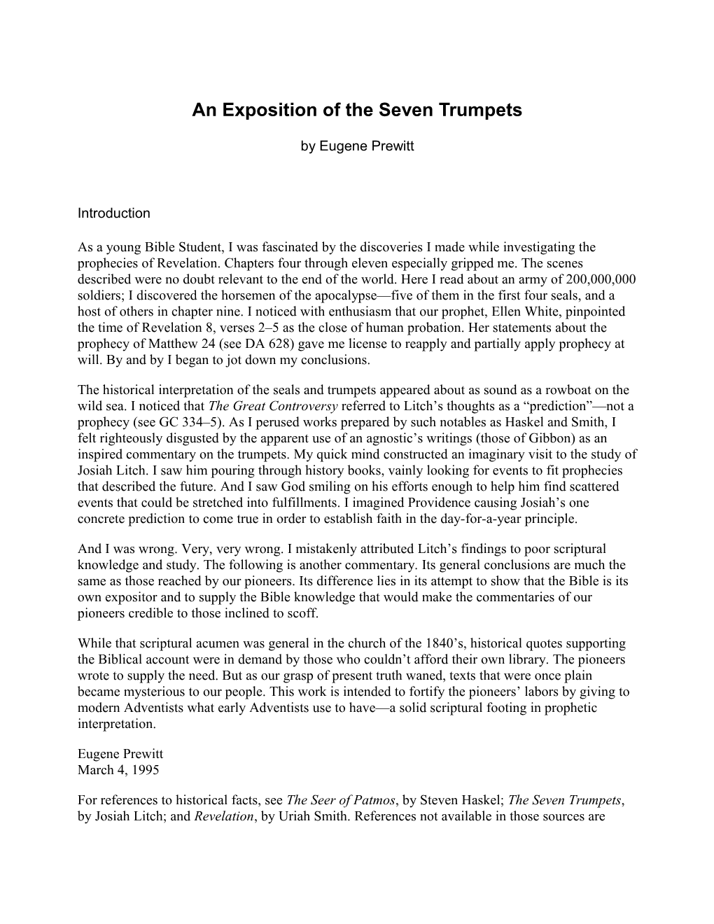 An Exposition of the Seven Trumpets