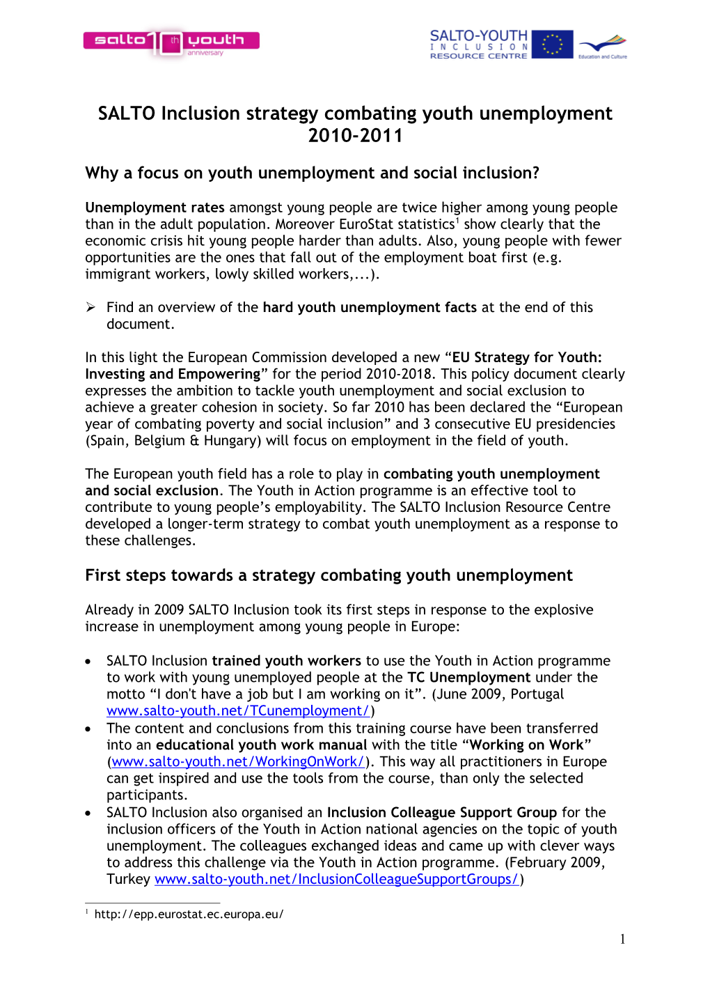 Rationale Behind the Inclusion of Unemployed Youth As Priority