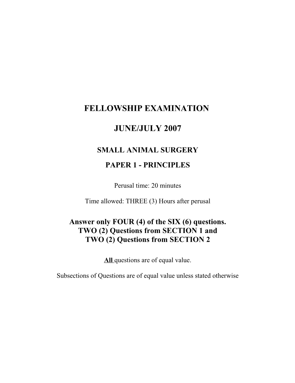 Fellowship Examination